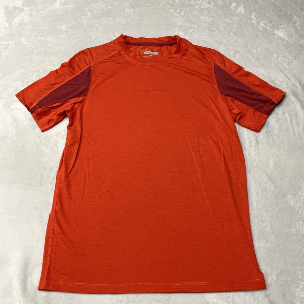 Ibex Merino Weightless Wool‎ Orange T Shirt Hiking Merino Base Layer Mens S